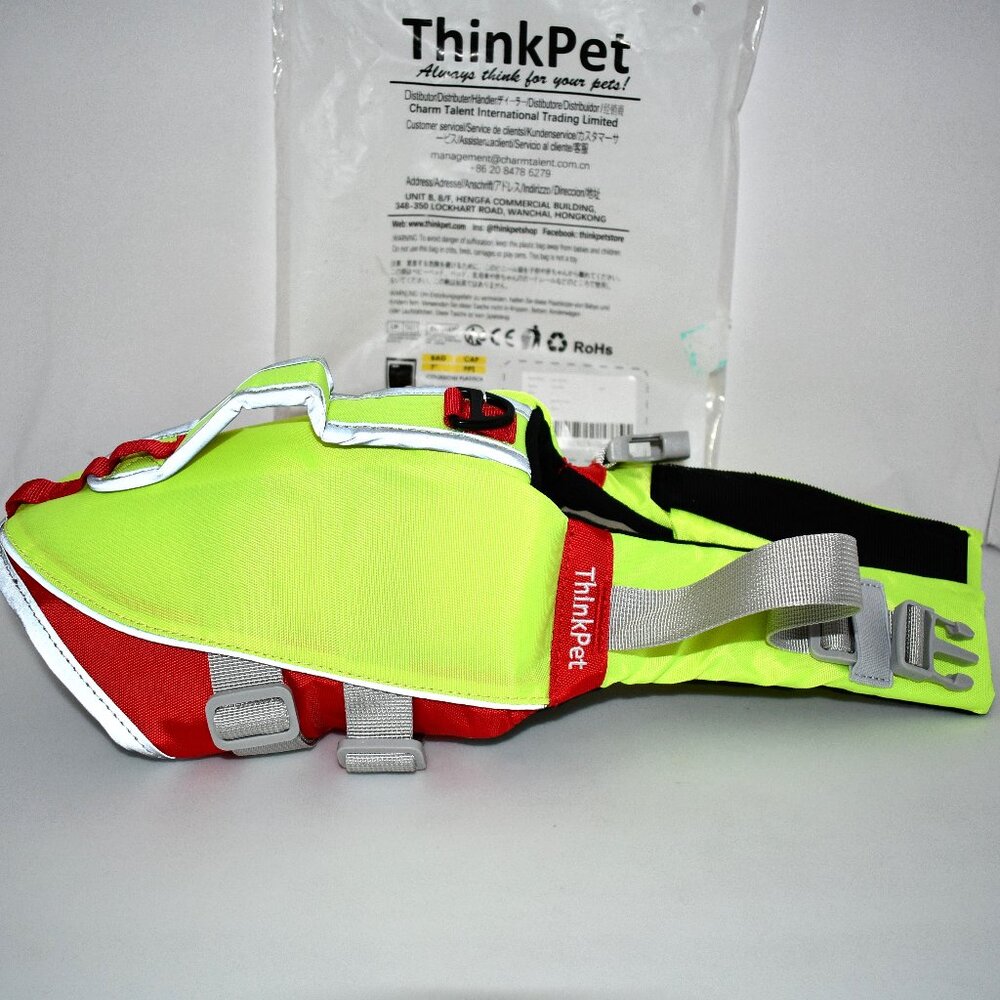 ThinkPet Dog Life Jacket Reflective Lifesaver Floating Vest - Adjustable, SMALL